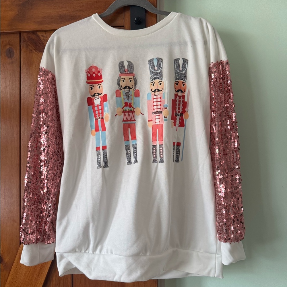 Nutcracker Sequin Sleeve Kids Shirt